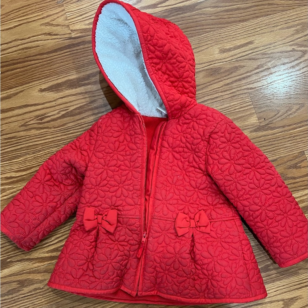 Red Winter Warm Jacket with Bows